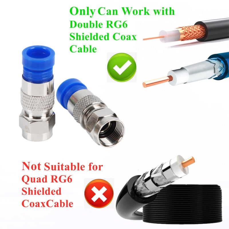 Gaobige Coax Cable Crimper Tool Kit, rg6 rg59 Coaxial Compression Tool, Wire Stripper, 10pcs RG6 F Connectors - Image 4